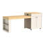 Îlot de cuisine roulant de 78,8 po avec table de salle à manger extensible à 3 niveaux (6 à 8 places), prise de courant intégrée, tiroirs et armoires de rangement spacieux, mobile sur roulettes - panneau de fibres à densité moyenne haute densité, assemblage facile-1016157166