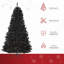 Sapin de Noël artificiel illuminé 7 pi avec branches réalistes et 1346 pointes, style Halloween noir