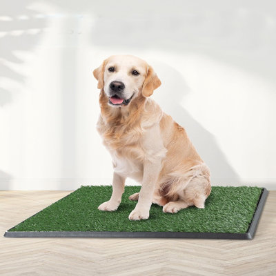 Dog Grass Pad With Tray， Artificial Turf Grass Potty, Reusable Puppy Pee Pads For Dogs, Portable Dog Litter Box For Indoor/Outdoor Potty Training Toilet