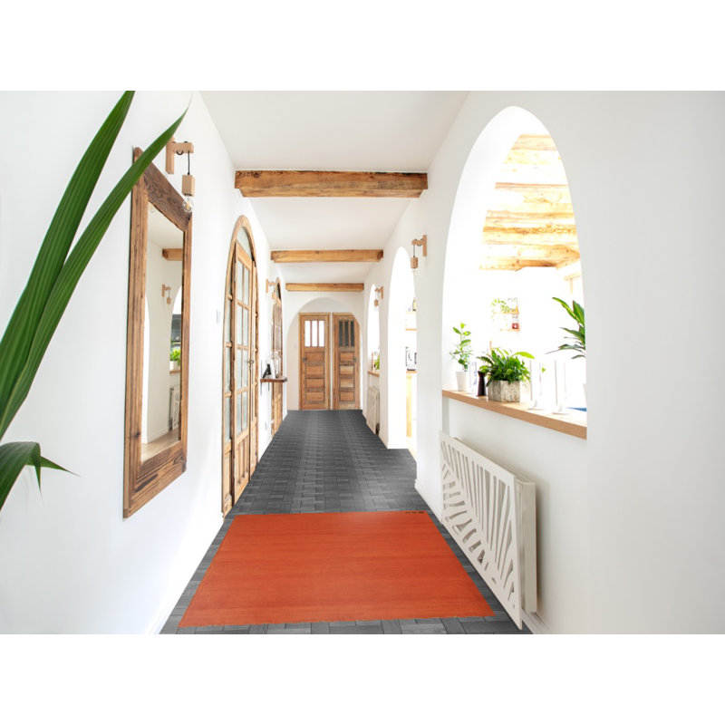 Tapis orange pour vestibule moderne Gabbeh 3 x 5