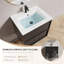 Meuble-lavabo de salle de bain 24 po avec lavabo en céramique - meuble-lavabo mural noir-1022745051