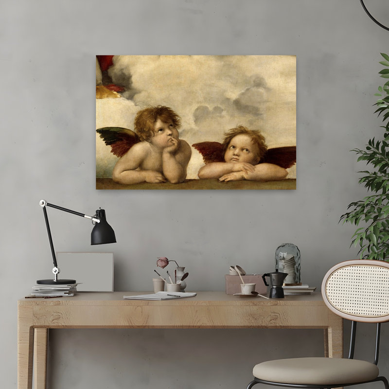 The Two Angels Classic Traditional Abstract Landscape Nature Wall Art Print by Raphael - Wrapped Canvas Print