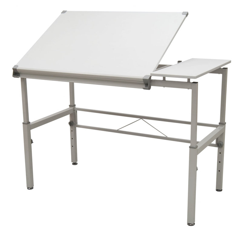 Cowie Adjustable Metal Base Drafting Table, 38.75" H x 54" W x 31.5" D