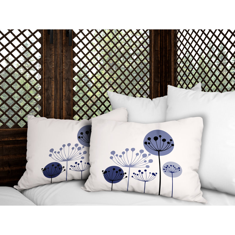 Polyester / Mélange de polyester Housse de coussin rectangulaire intérieure / extérieure lombaire et insert, Bleu marine