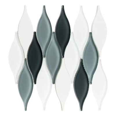 Zeille Glass and Metal Arabesque Mosaic Tile