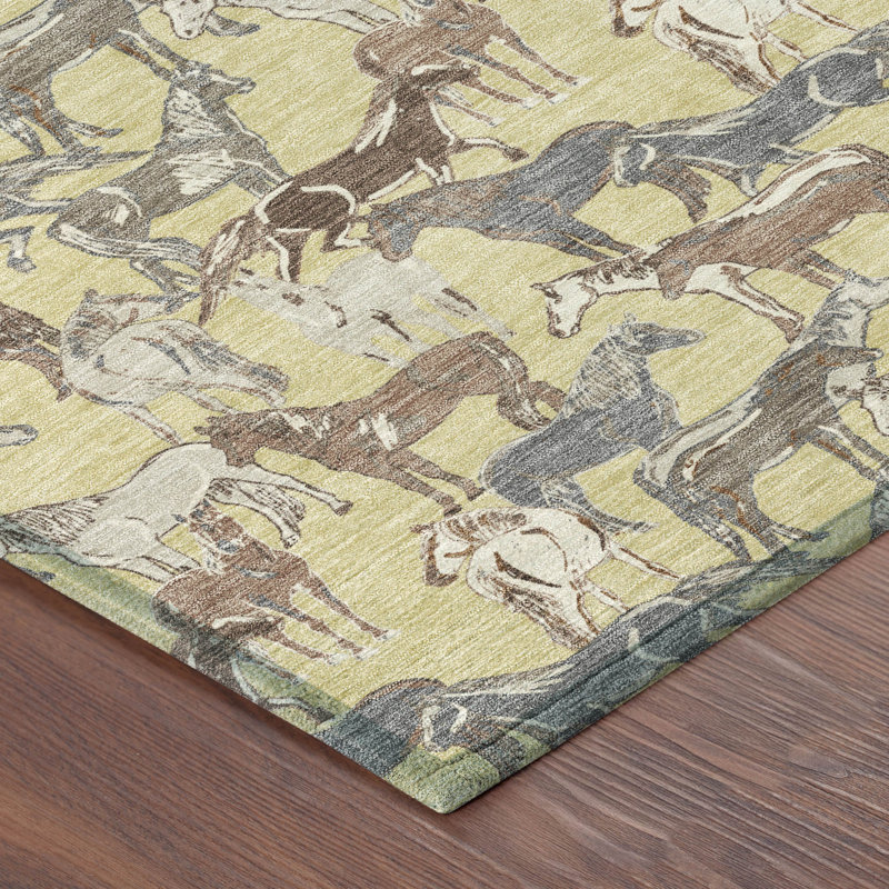 Tapis intérieur / extérieur lavable à la machine Chantille ACN2520, Wheat, Rectangle 9 pi x 12 pi