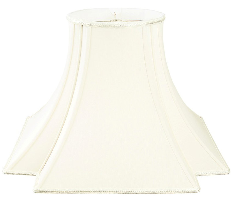 Abat-jour fantaisie en soie / shantung (araignée), Blanc / blanc cassé, H 9 po x l 12 po x P 12 po