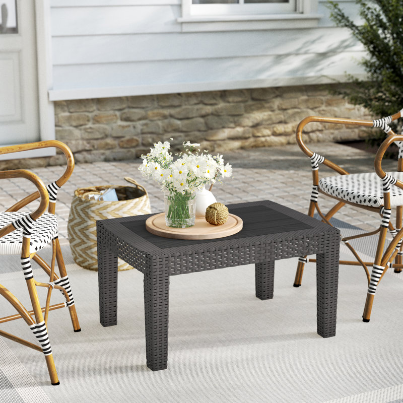 Alderman Rattan Coffee Table, Dark Gray