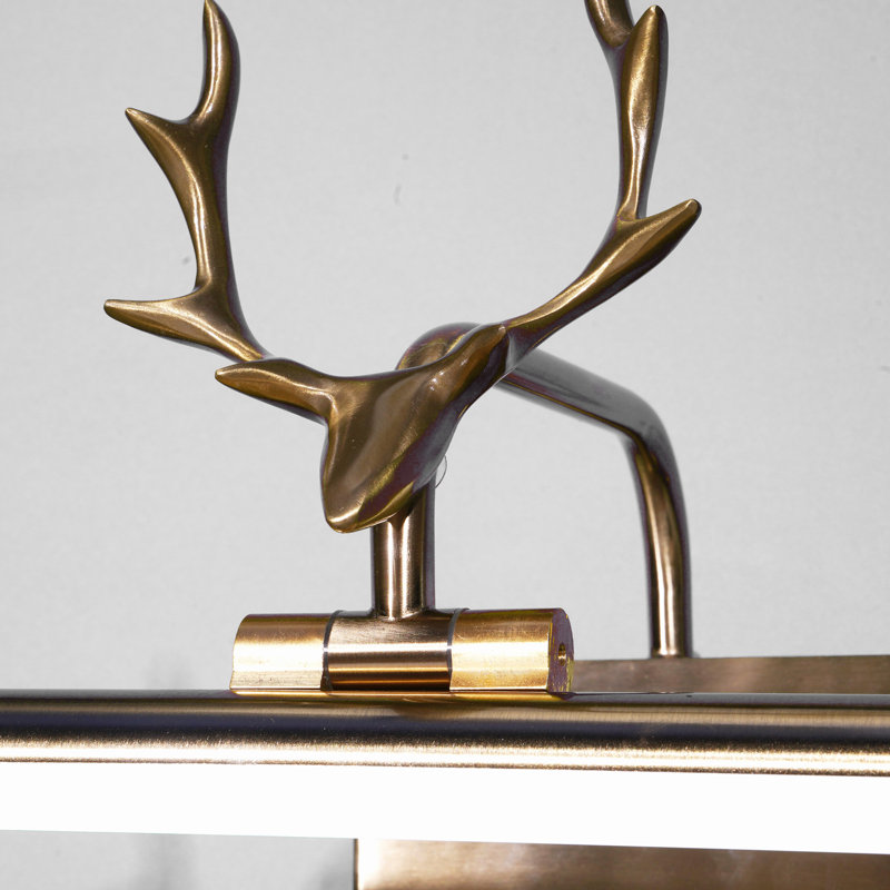 Luminaire à miroir 23 po avec luminaire en bois de cerf compatible avec une table de salle de bain