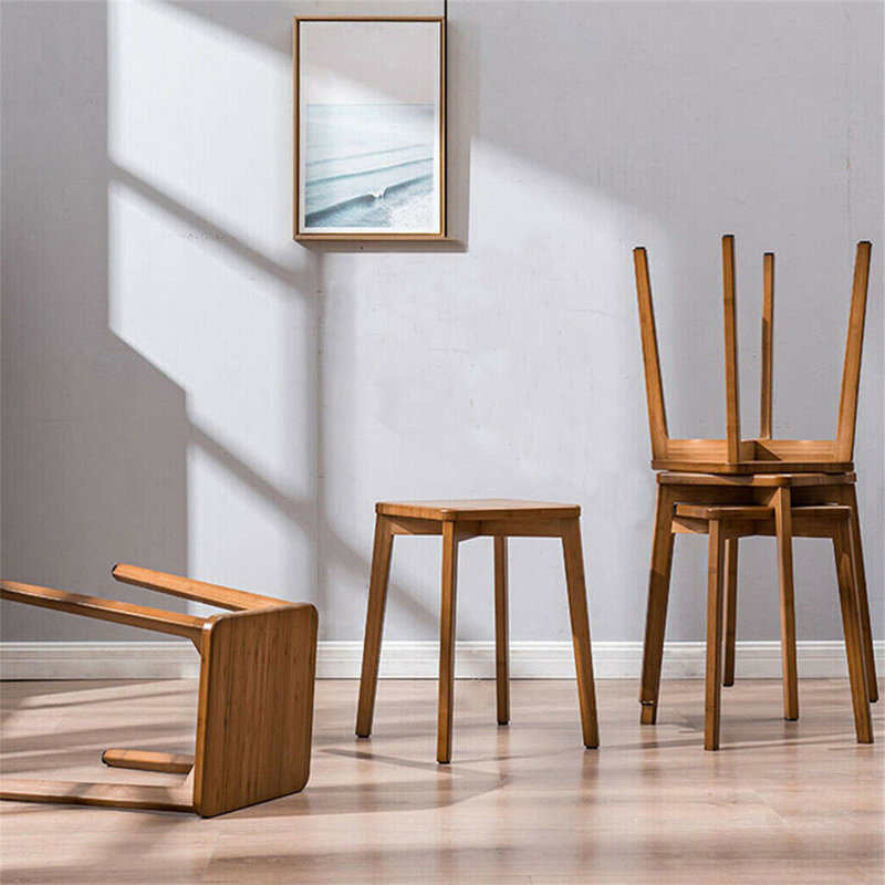 Carnell Solid Wood Accent Stool, Brown