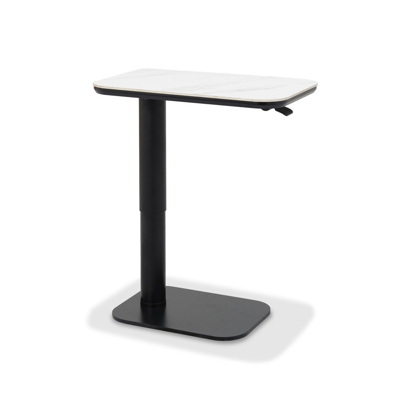 Sabit 35cm Stone Top Console Table, White