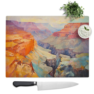 Grand Canyon Gestural No.2  Glass Chopping Board