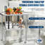 Table de travail en métal robuste de 24 po x 30 po avec tablettes inférieures, roulettes et dosseret réglables, fabriquée en acier inoxydable, convenant à une utilisation commerciale dans les cuisines, les espaces extérieurs, les restaurants et les hôtels