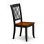Chaises de salle à manger Danbury - Ensemble de 2 chaises en bois massif à dossier en lattes, noir et cerisier-2009938955-2009938954