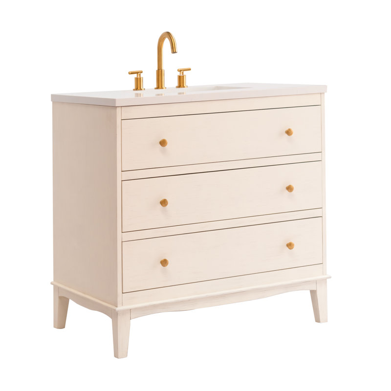 Jackson 36"L Free Standing Vanity Base in Antique White