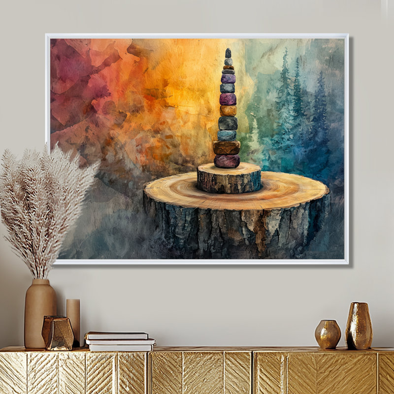 Gido Totem, tour inuite au Canada I - art amérindien, art mural, H 34 po x l 44 po, Impression encadrée flottante, Blanc