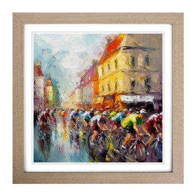 Tour De France Palette Knife - Framed Print