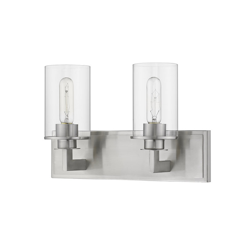 Éclairage pour salle de bain à intensité variable 2 lumières Attah, Nickel brossé