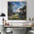 Toile avec cadre flottant or
