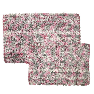 Abbey Noodle 2PC Rug Set-BLUSH