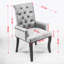 Elegant Upholstered Chenille Fabric Accent Dining Chair With Curved Solid Wood Legs And Tufted Design For Dining Room, Kitchen, And More
