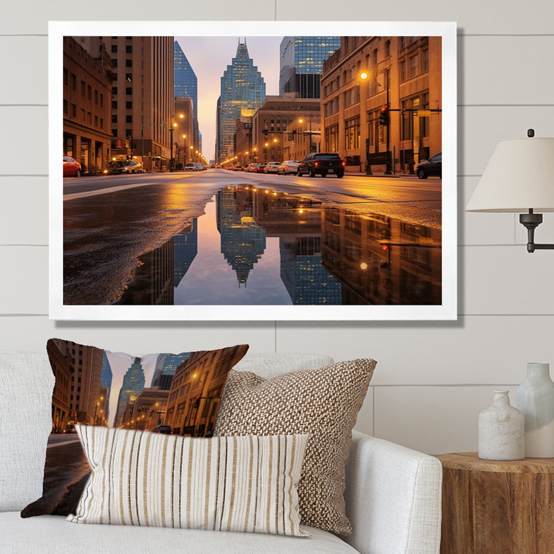 Dallas Perspectives II, reproduction d'art sur toile, Cadre photo blanc, H 24 po x l 32 po x P 1 po