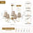 5-light Boho Farmhouse Chandelier With Woven Fabric Shades, 34" Rustic Coastal Pendant Light Brass Chandelier For Dining Room Kitchen Island Living Room Entryway-56589764