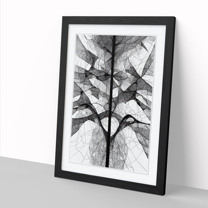 FRM-V0523-22X Abstract Line 1 Piece Single Picture Frame Wall Art, 34cm H x 25cm W x 2cm D, Black Framed