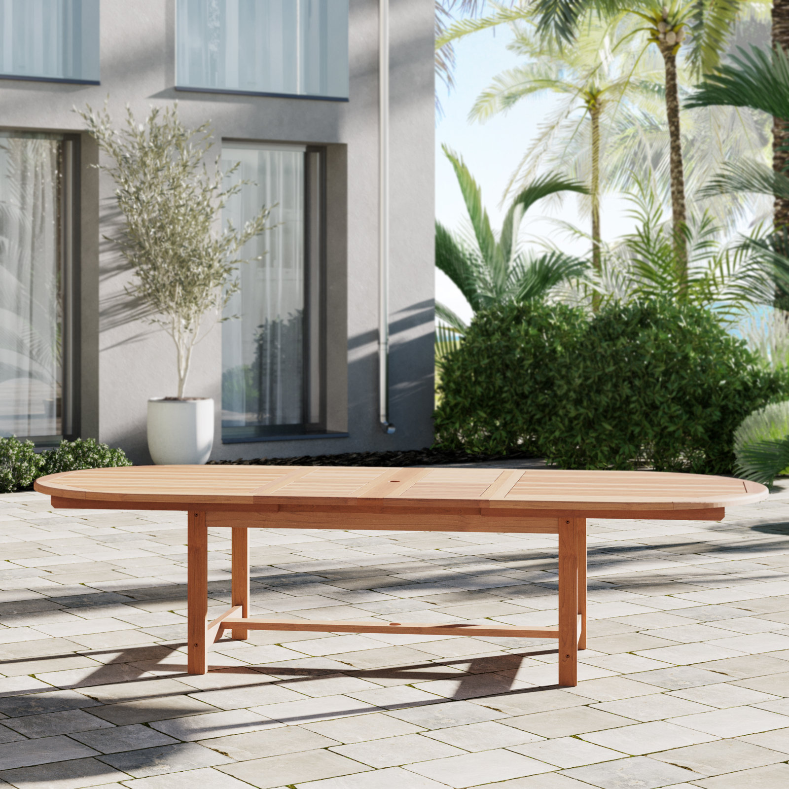 Pascoe 118" Extendable Teak Patio Dining Table