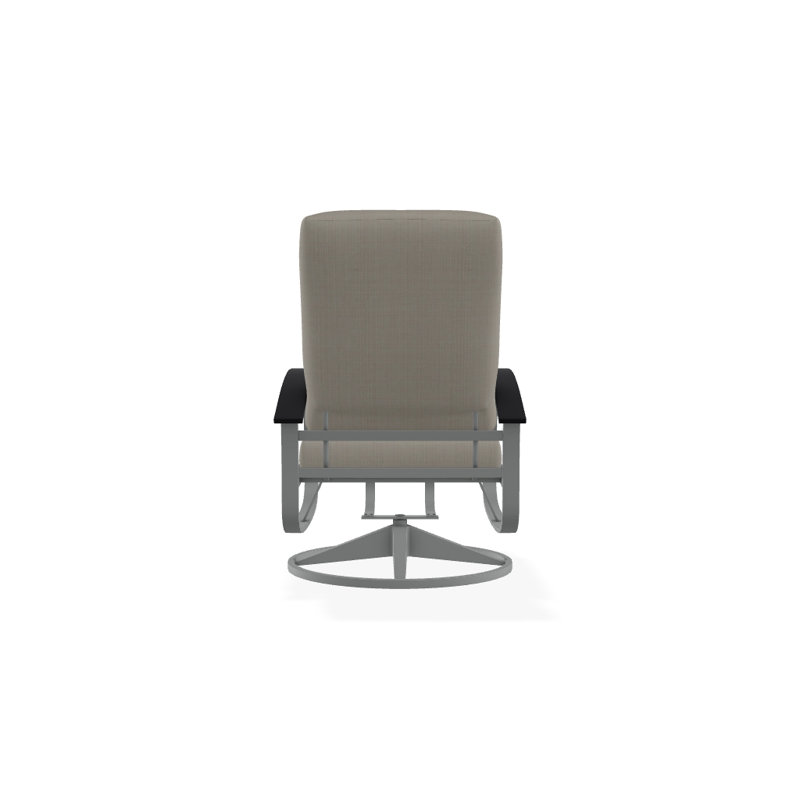 Belle Isle Outdoor Swivel Lounge Chair, Canvas Granite Sunbrella® Canvas, Black P70, Textured Graphite