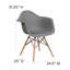 Chaise en plastique Herculaneum avec accoudoirs et pieds en bois-599380101