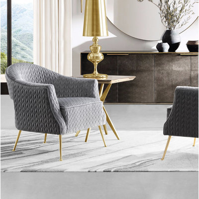 Fauteuil en velours capitonné 30 po Pamala