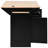 55.7" Large Kitchen Island With 2 Drop Leaf, Rolling Cart, Power Supply, Folding Storage Table, 3 Drawers, Black Ornament Box Cart Feature, Outlet, Appearance