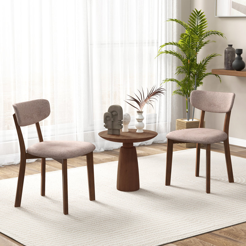 19'' H Linen Upholstered Side Chair, Beige