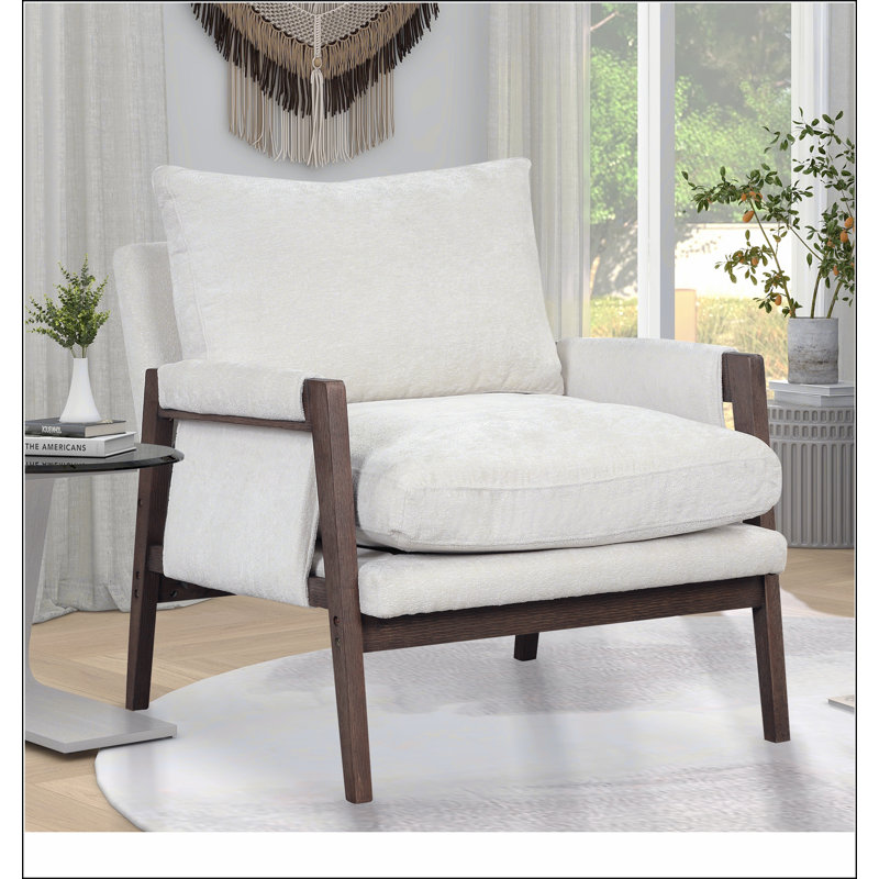 Fauteuil Mid-Century, Blanc