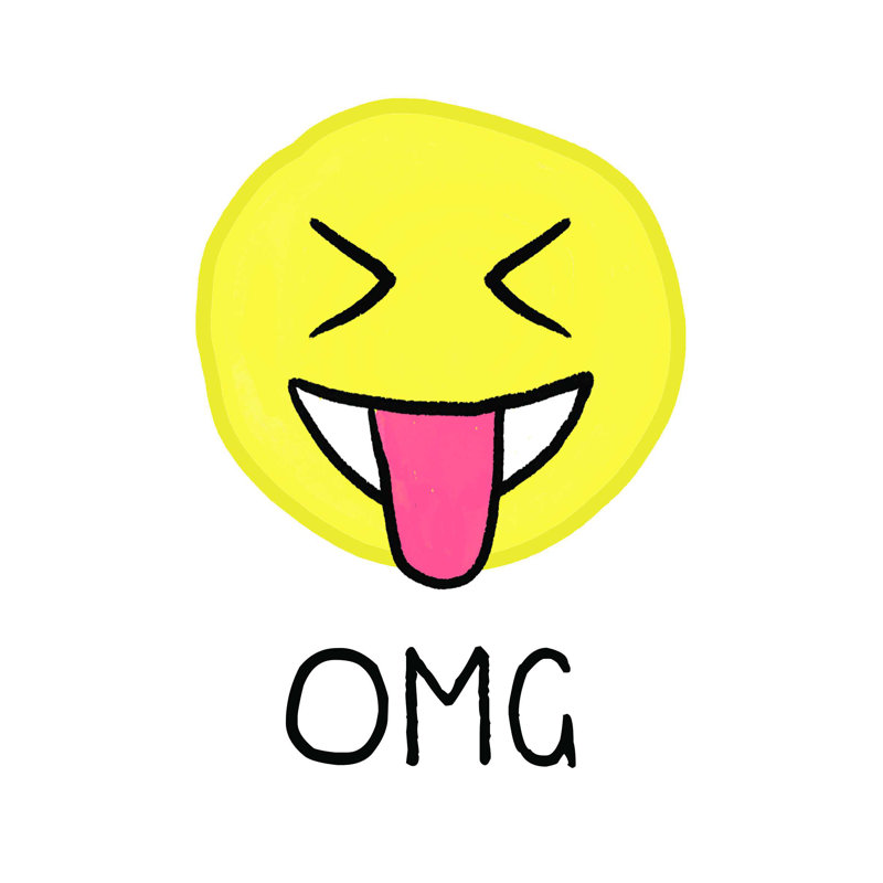 Omg Emoji - reproduction sur toile tendue, H 24 po x l 18 po