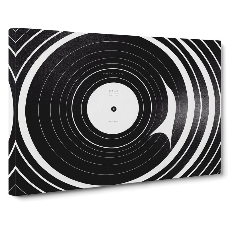 Glowing Vinyl Record Art - Wrapped Canvas, 35cm H x 50cm W x 3cm D