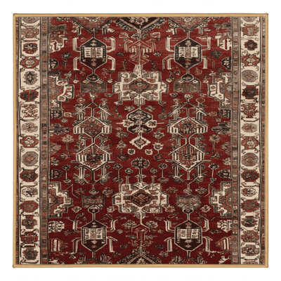 Machine Washable Turkish Brown Area Rug