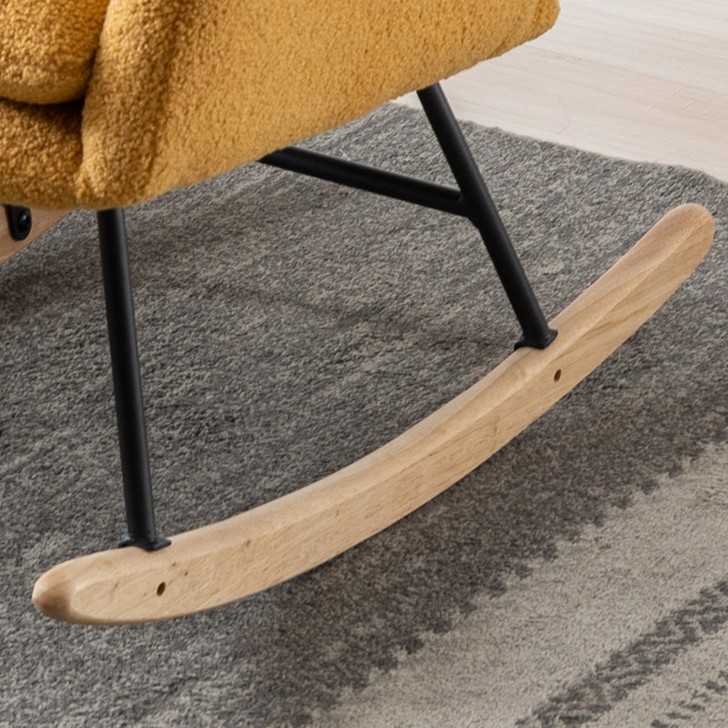 Chaise berçante en métal Jamaul, Jaune