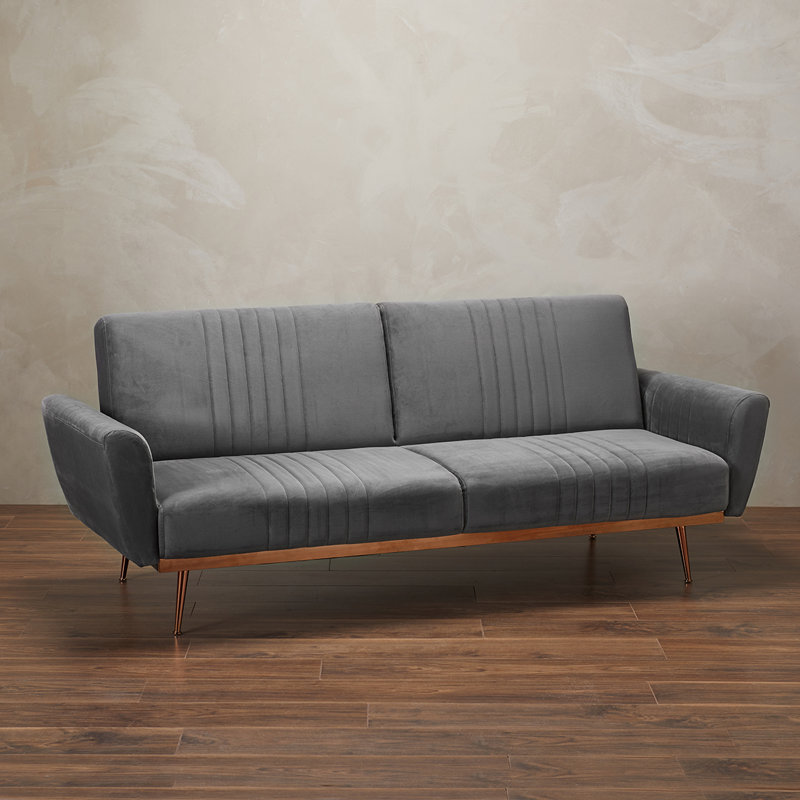 Eldridge 3 Seater Velvet Sleeper, Grey