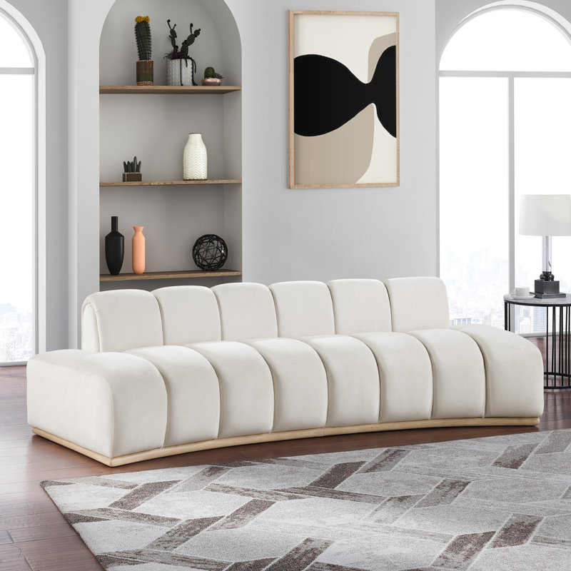 Jace Velvet Sofa, Cream Velvet