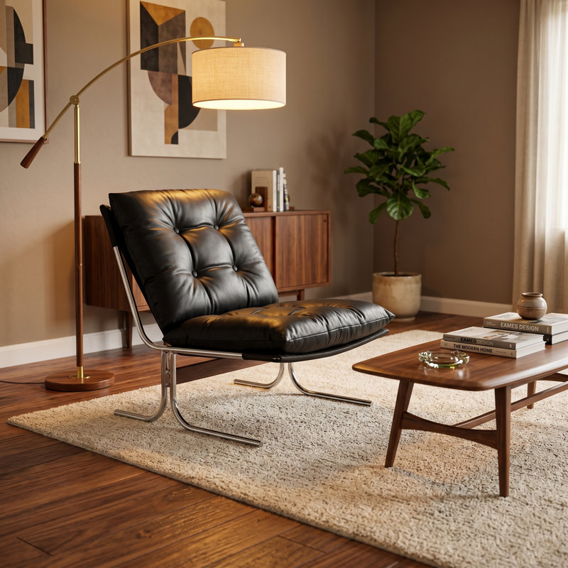 Upholstered Accent Chair, Black