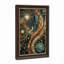 Toile murale abstraite tourbillonnante turquoise et cuivre-1773367691