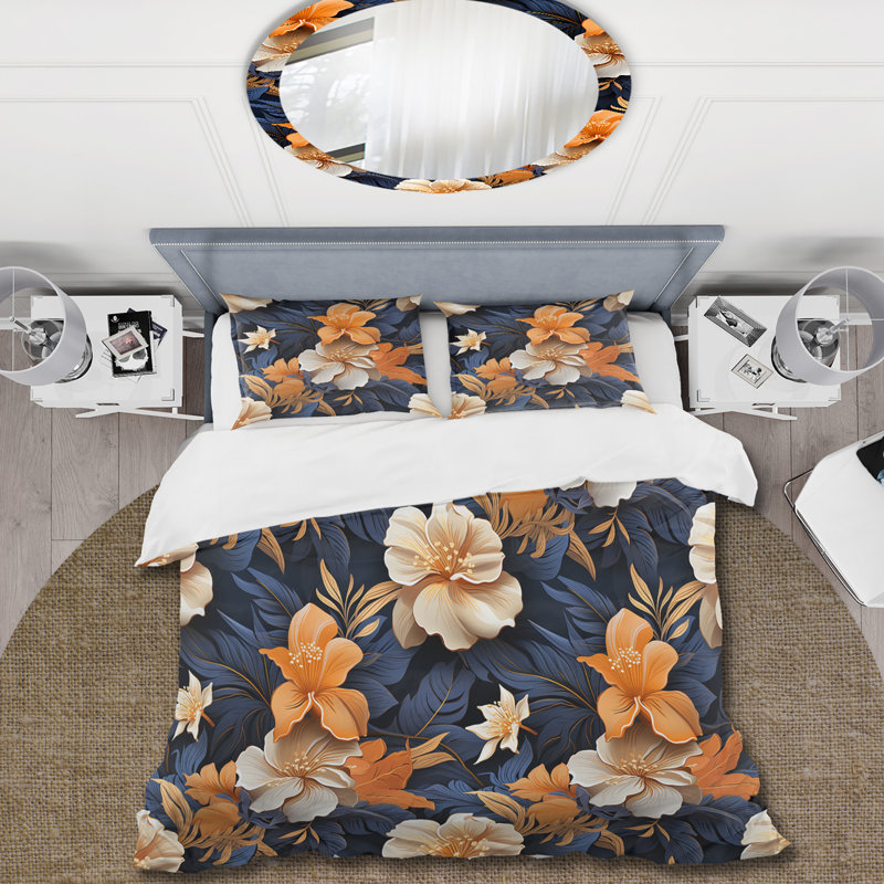 Tropical Twilight Tropical Pattern II Duvet Cover, King Duvet Cover + 2 King Shams