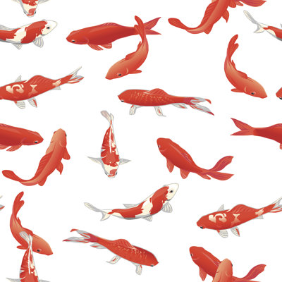 " Red Koi Fishes " by Lavendertime