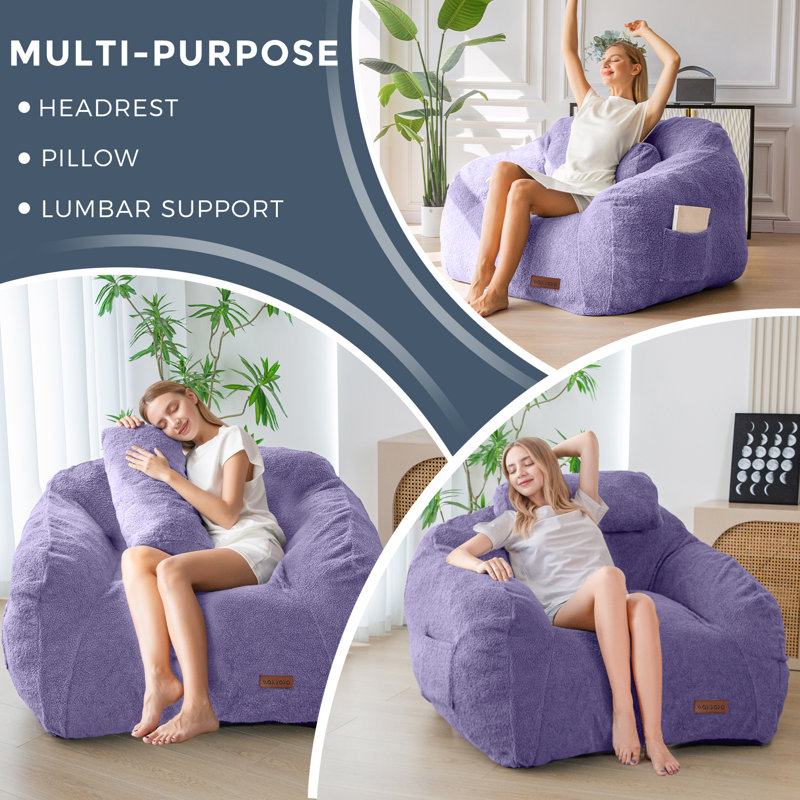 Fauteuil à billes en polyester, Polyester mauve