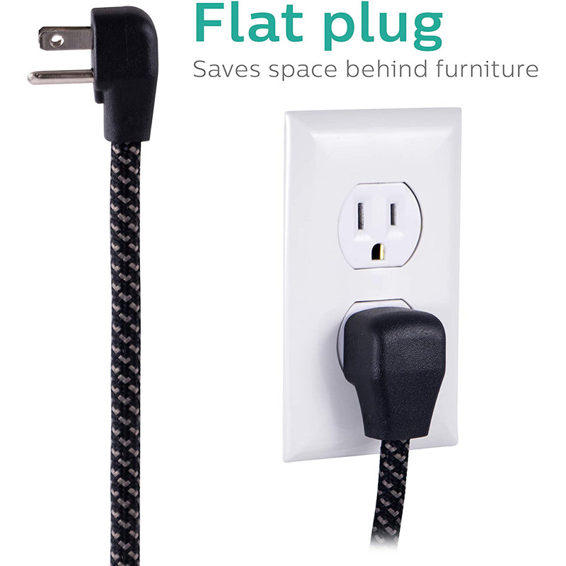 Philips 4-ft 6-Outlet Surge Protector, 720J, Braided Cord, Black, SPC3064BDT1/37, Black