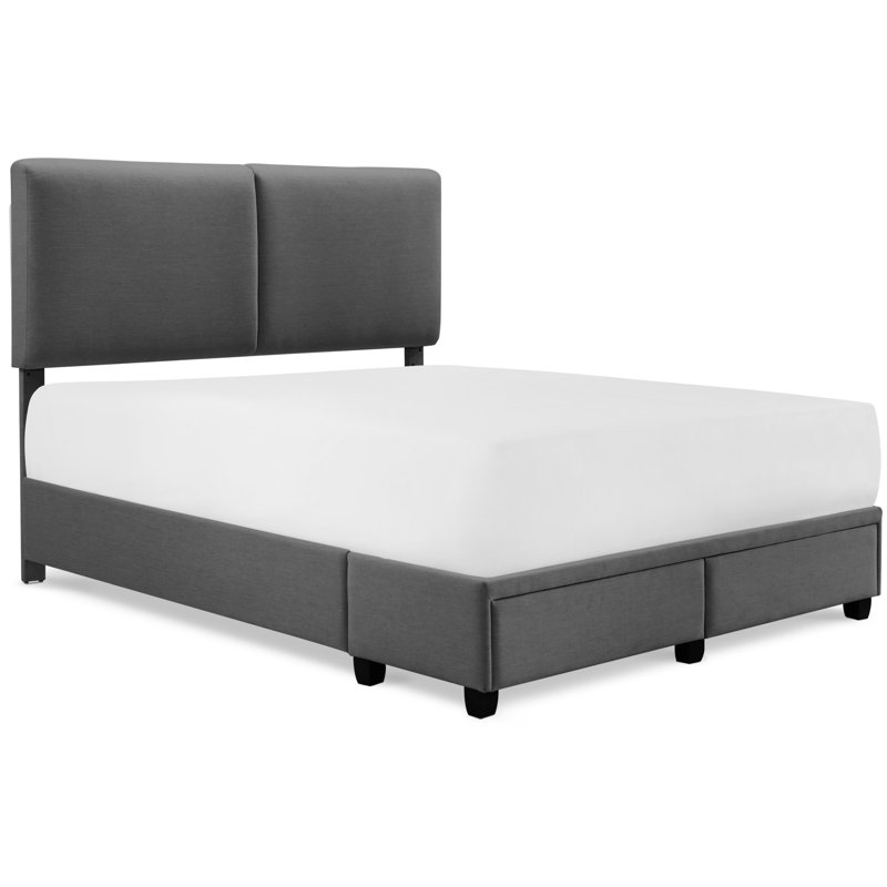 Clarence Finch Maxwell Upholstered Storage Bed with Tufted Adjustable Headboard, No Box Spring Needed, Easy Assembly, Queen
