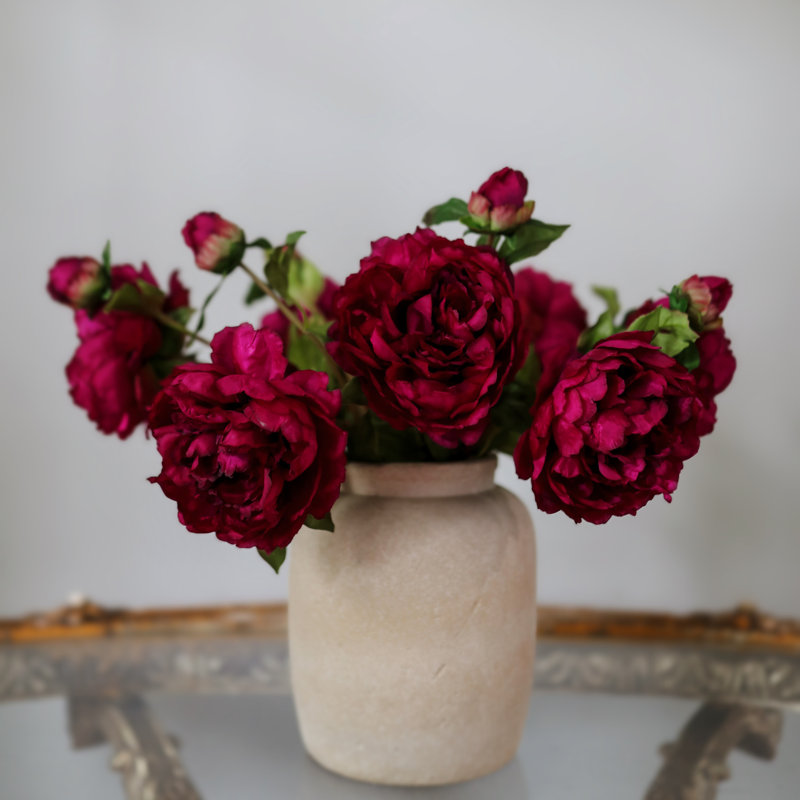 Peony Faux Floral, Pink, 21.5" H x 7" W