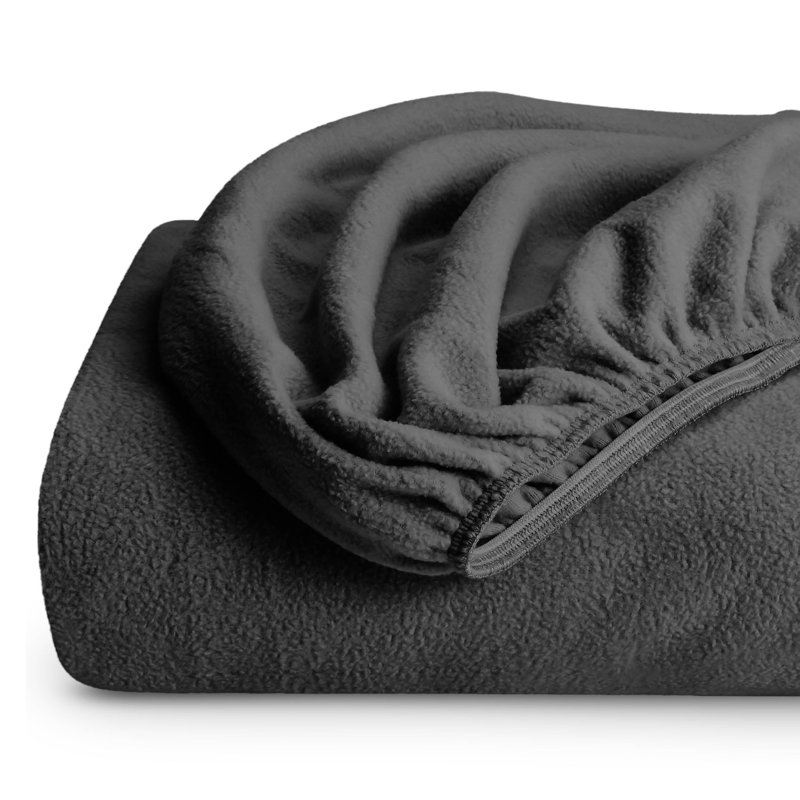Drap-housse en microfibre polaire, Drap-housse de taille simple, Gris